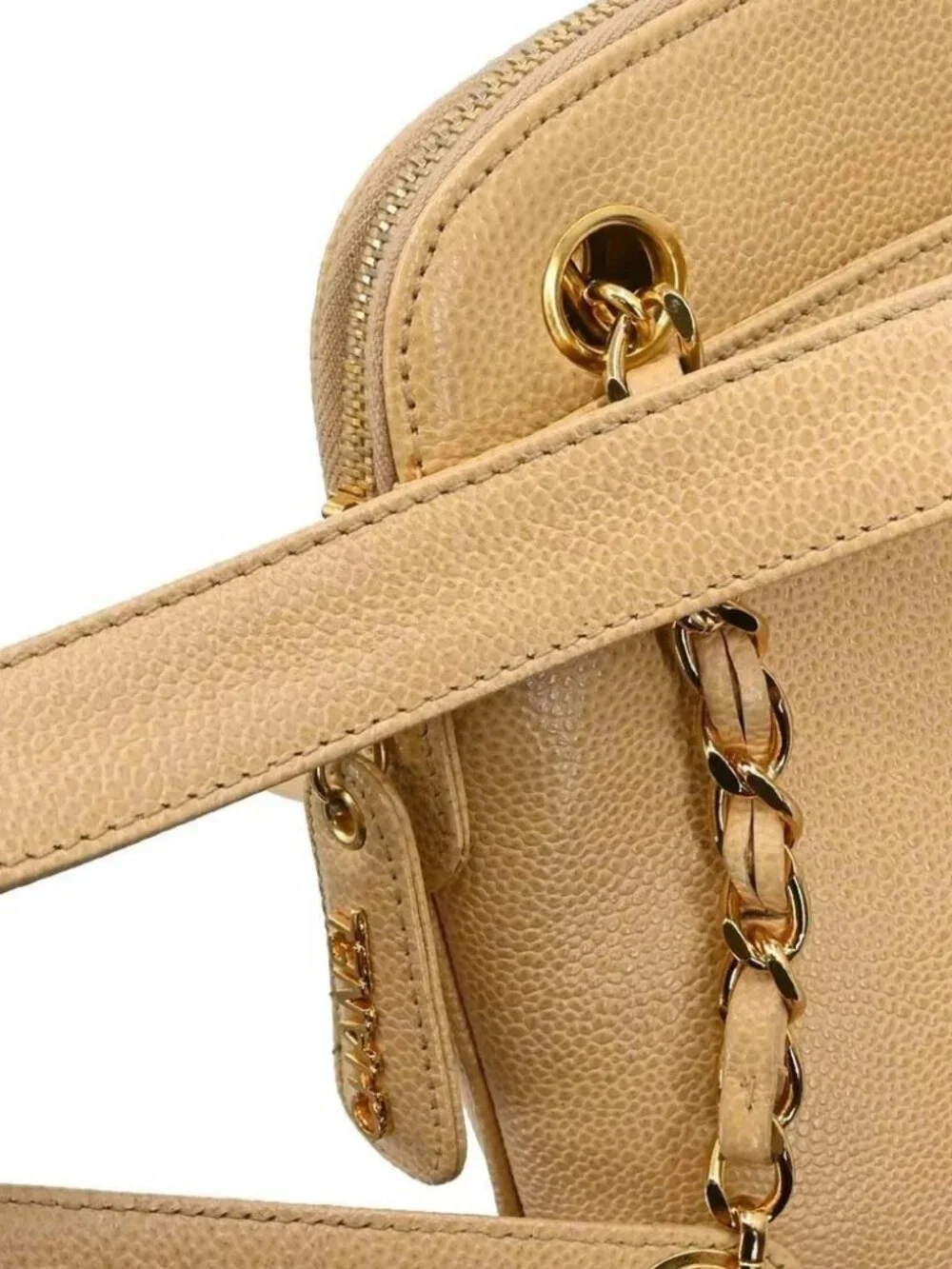 Chanel Beige Calfskin Shoulder Bag